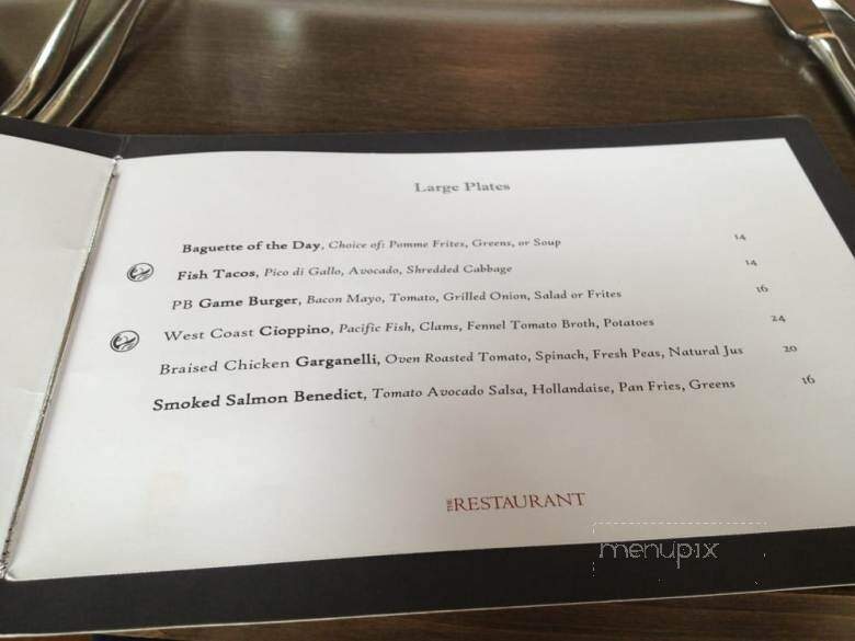 Restaurant at the Painted Boat - Madeira Park, BC menu_pic