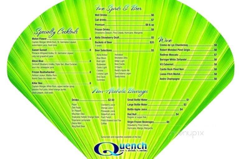 Quench - Biloxi, MS menu_pic
