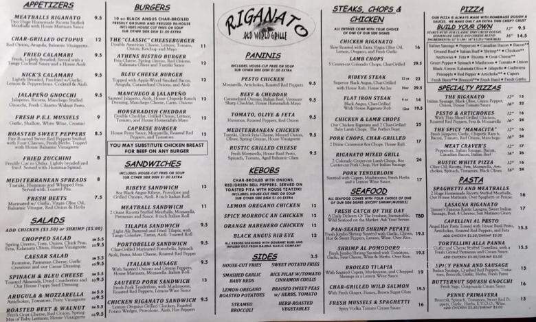 Riganato Old World Grille - Geneva, IL menu_pic