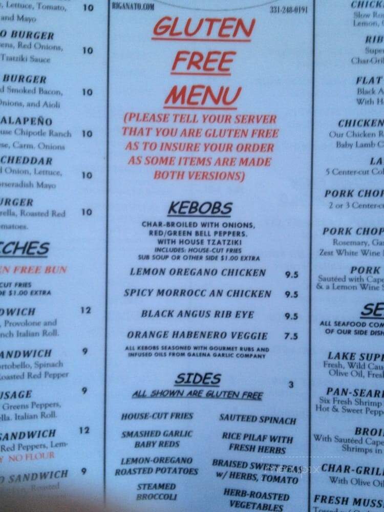 Riganato Old World Grille - Geneva, IL menu_pic