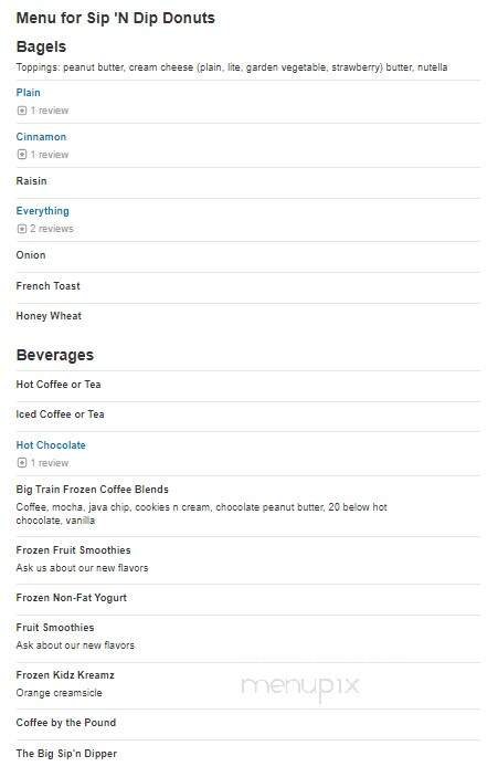 Sip N' Dip Donuts - Tiverton, RI menu_pic