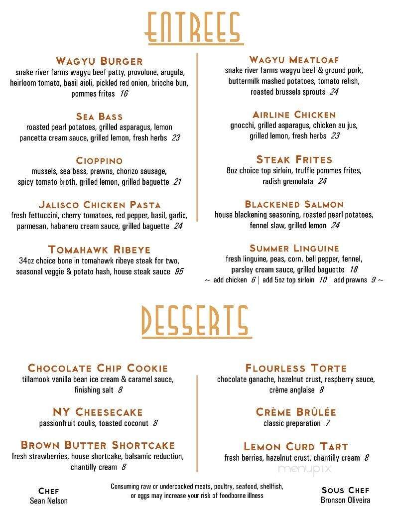 Vault 244 - Albany, OR menu_pic