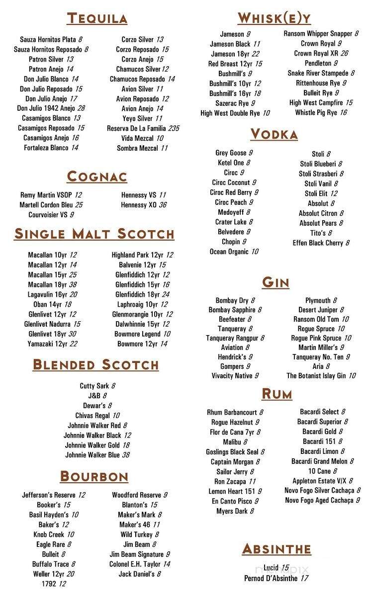 Vault 244 - Albany, OR menu_pic