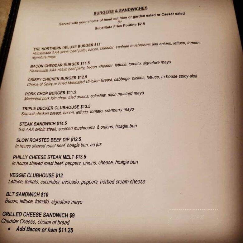 Northern Cafe - Vancouver, BC menu_pic