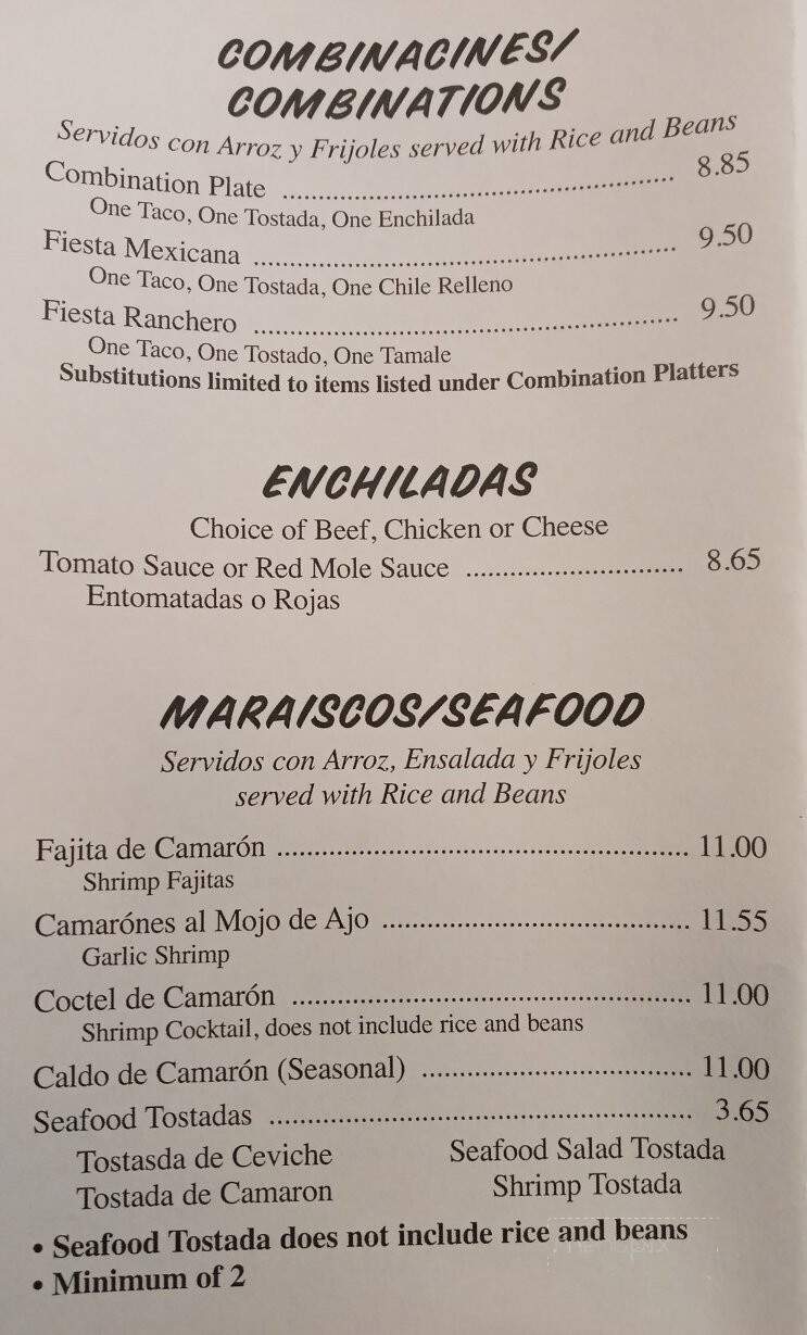 El Sol - Rochelle, IL menu_pic