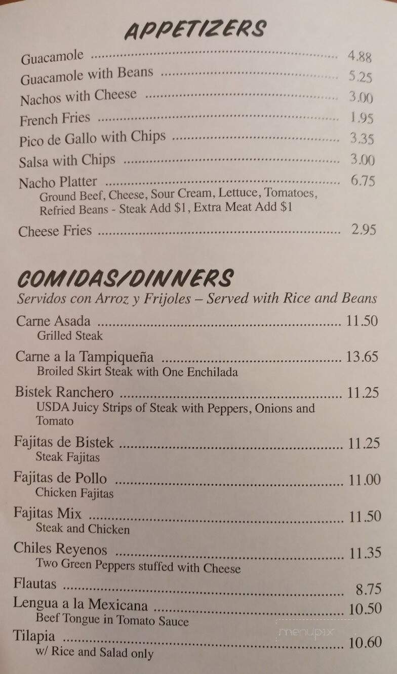 El Sol - Rochelle, IL menu_pic