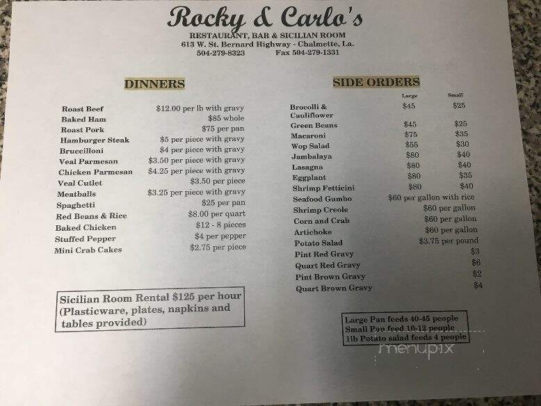 Rocky & Carlo Restaurant & Bar - Chalmette, LA