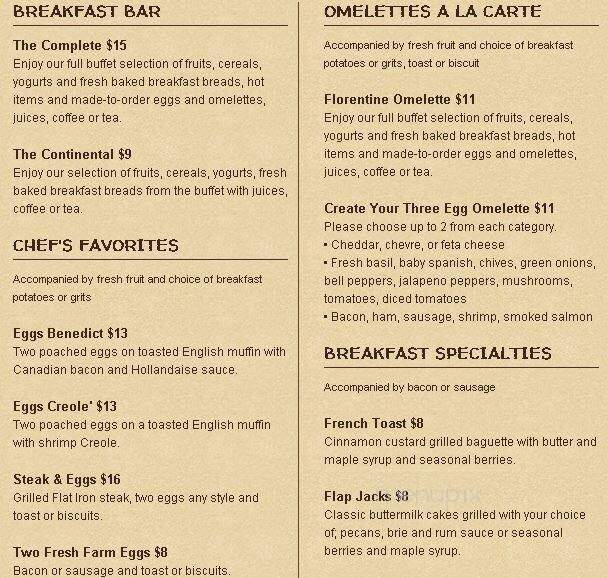 Hilton-Shreveport - Shreveport, LA menu_pic