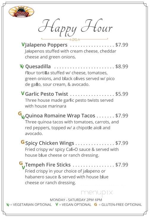 California Organics - Nevada City, CA menu_pic