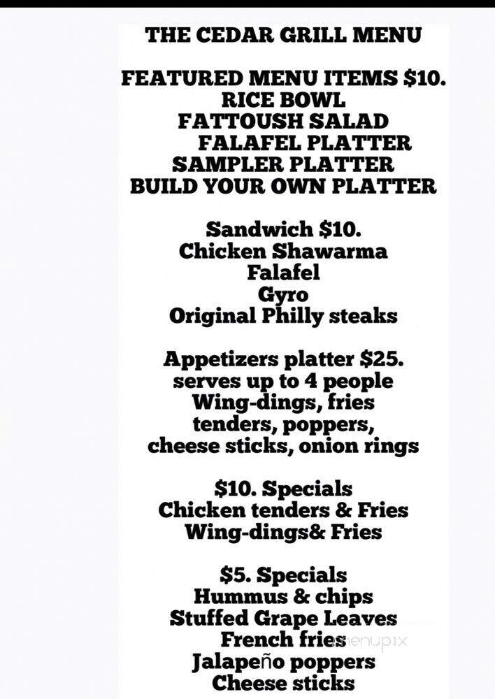 The Cedar Grill - Cleveland, OH menu_pic