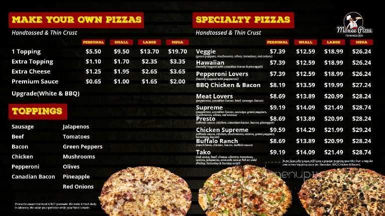Moxee Pizza - Moxee, WA menu_pic