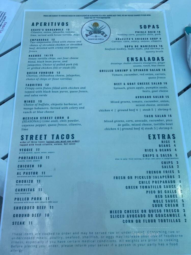 Agaves Mexican Grill - Great Barrington, MA menu_pic