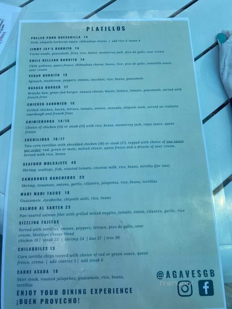 Agaves Mexican Grill - Great Barrington, MA menu_pic