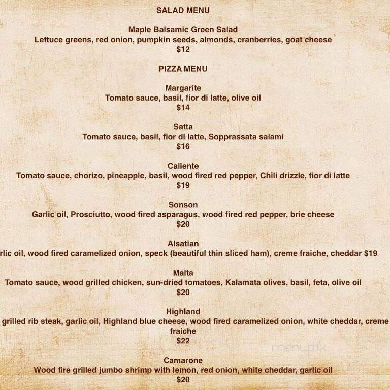 Scheuermann Vineyard and Winery - Westport, ON menu_pic
