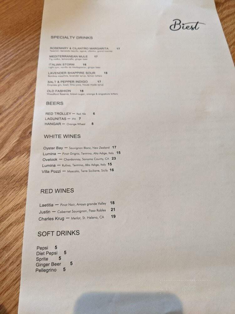 Biest - Rancho, CA menu_pic