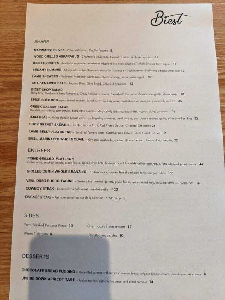 Biest - Rancho, CA menu_pic