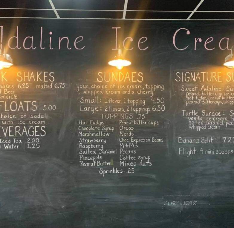 Adaline Ice Cream - Oneonta, NY menu_pic
