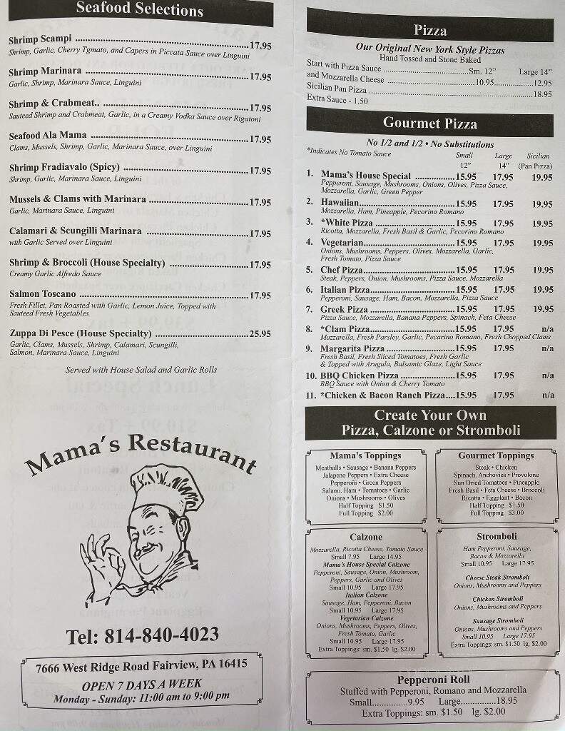 Mama's Restaurant - Fairview, PA