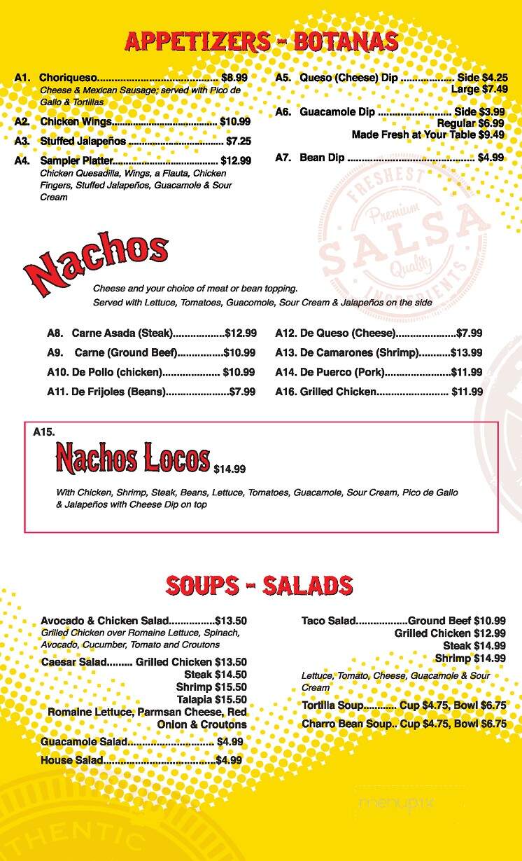 El Paso Mexican Grill - Youngsville, LA menu_pic