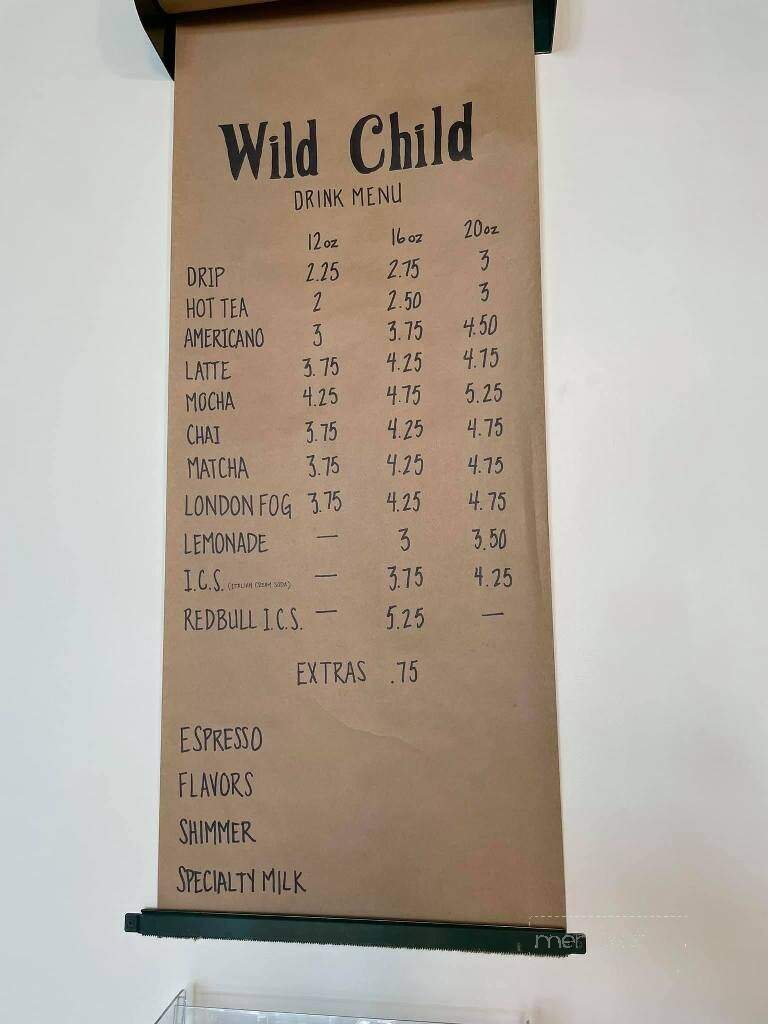 Wild Child Coffee Co. - Coweta, OK menu_pic