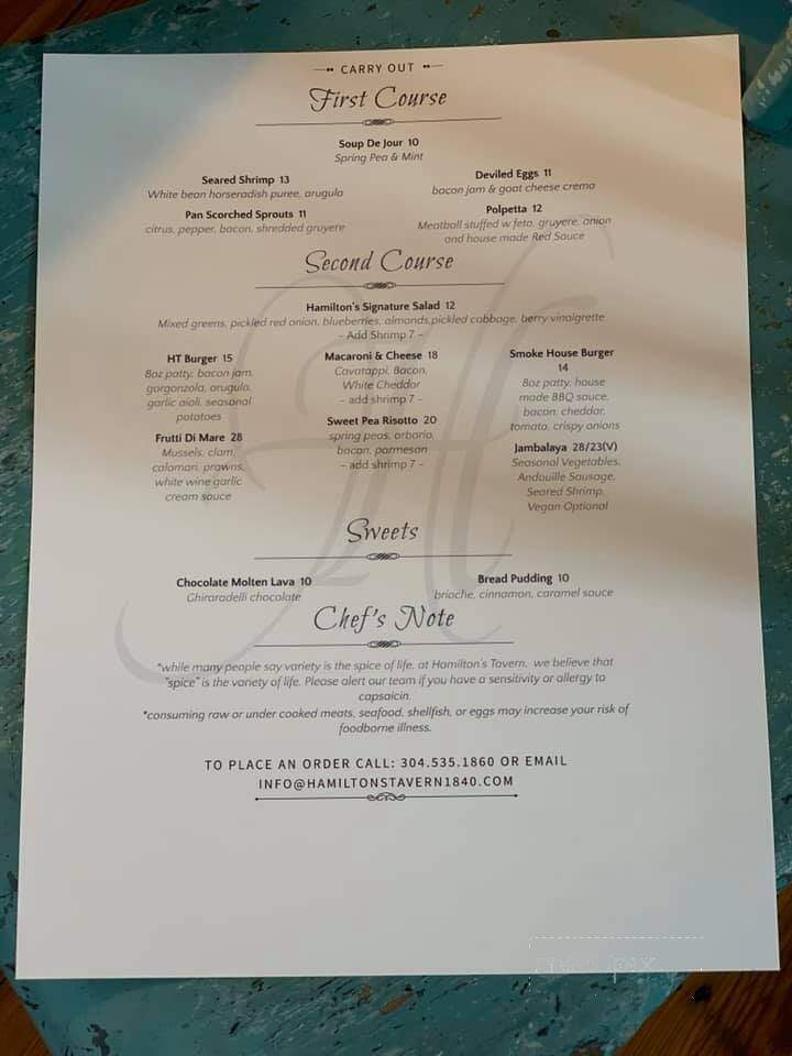 Hamilton's on Main - Newark, DE menu_pic