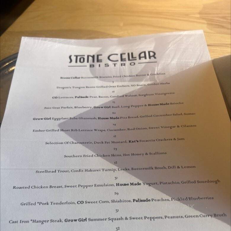 Stone Cellar Bistro - Arvada, CO menu_pic