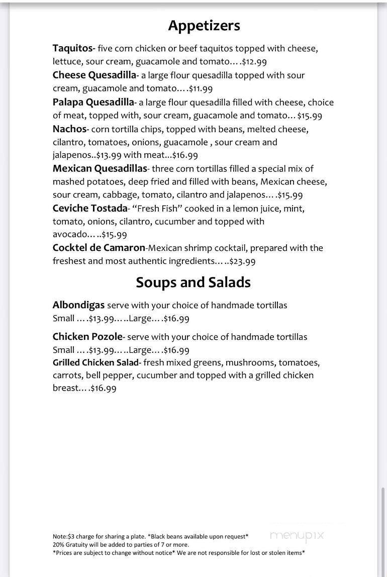 La Palapa - Los Osos, CA menu_pic