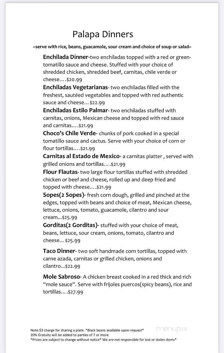 La Palapa - Los Osos, CA menu_pic