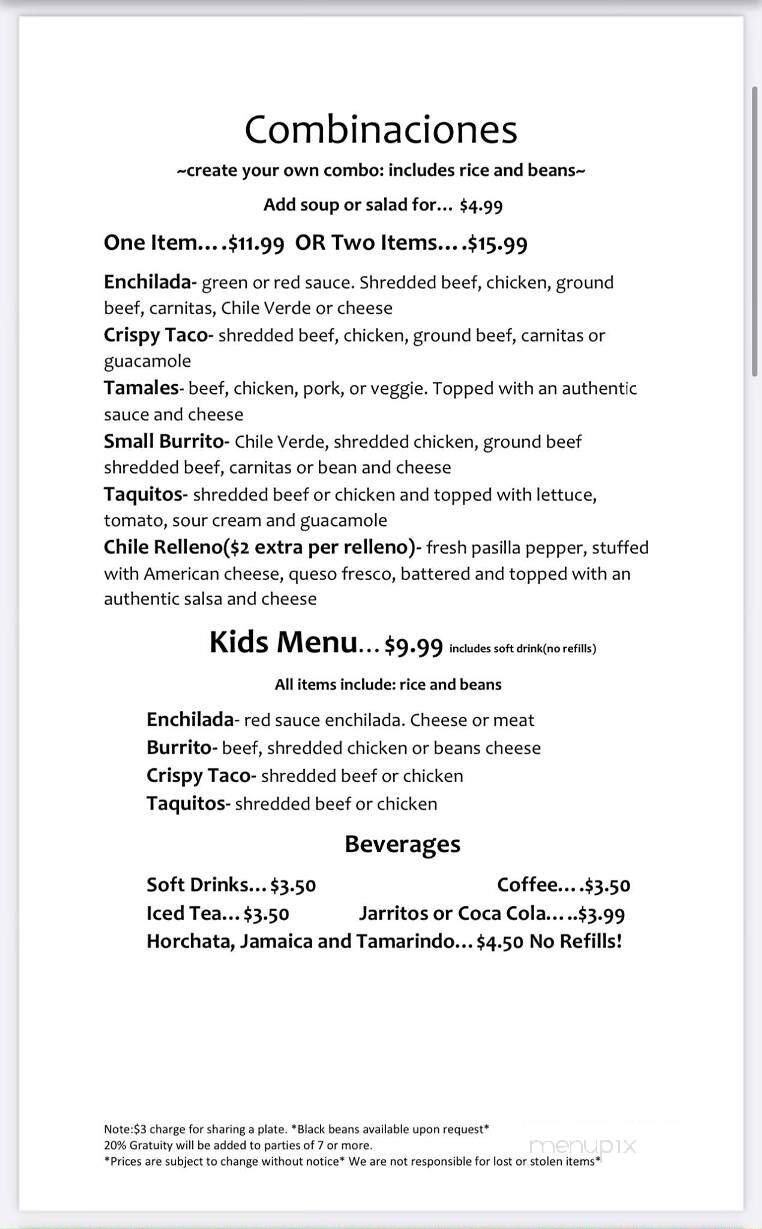La Palapa - Los Osos, CA menu_pic
