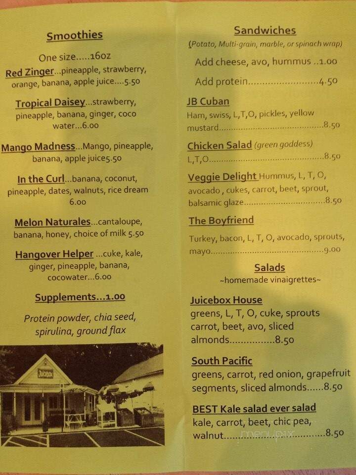Juicebox - Ocean View, DE menu_pic
