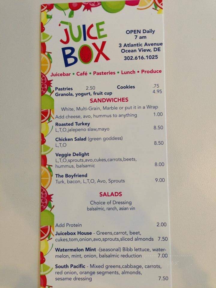 Juicebox - Ocean View, DE menu_pic