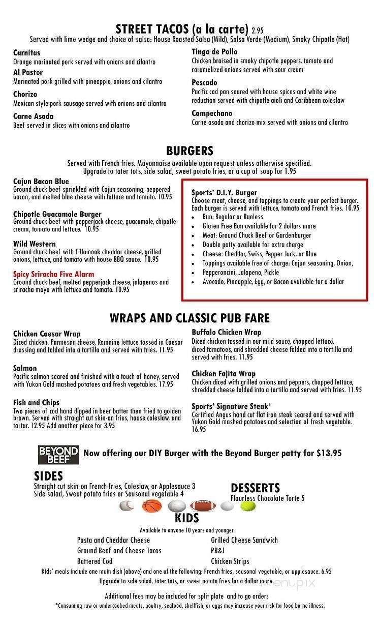 Sports On Tap - Happy Valley, OR menu_pic