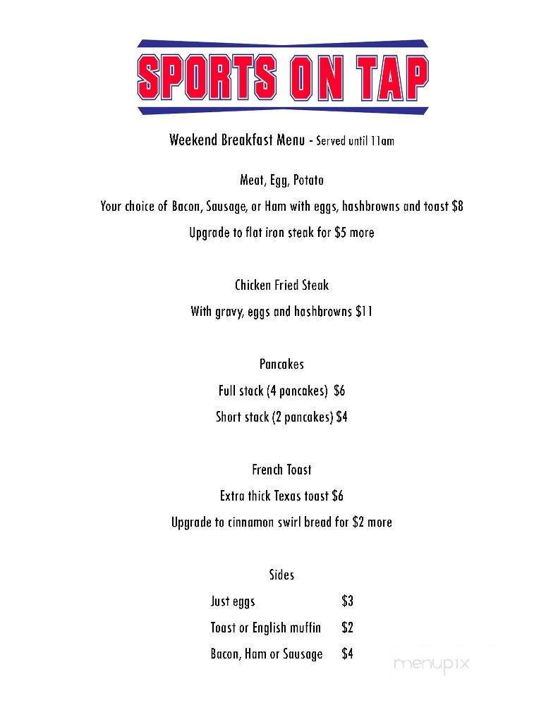 Sports On Tap - Happy Valley, OR menu_pic