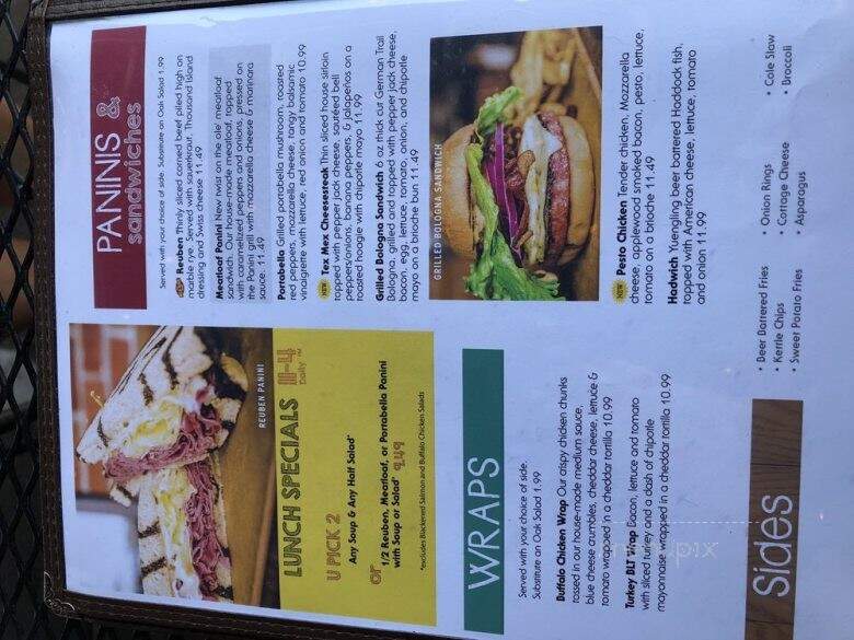 Red Oak Pub And Restaurant - Newark, OH menu_pic