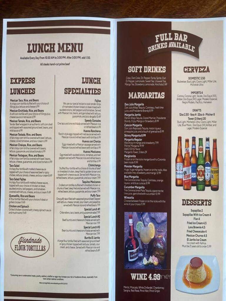El Jarrito Mexican Grill - Ruston, LA menu_pic