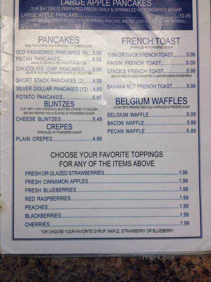 Stacks Pancake House & Restaurant - Connersville, IN menu_pic