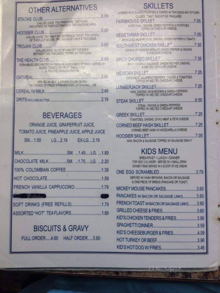 Stacks Pancake House & Restaurant - Connersville, IN menu_pic
