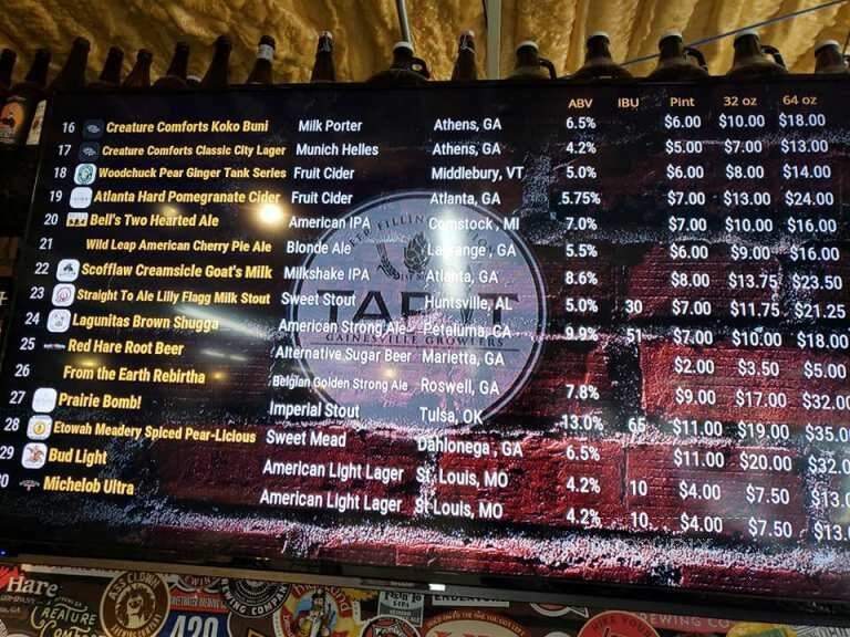 Tap It - Gainesville, GA menu_pic