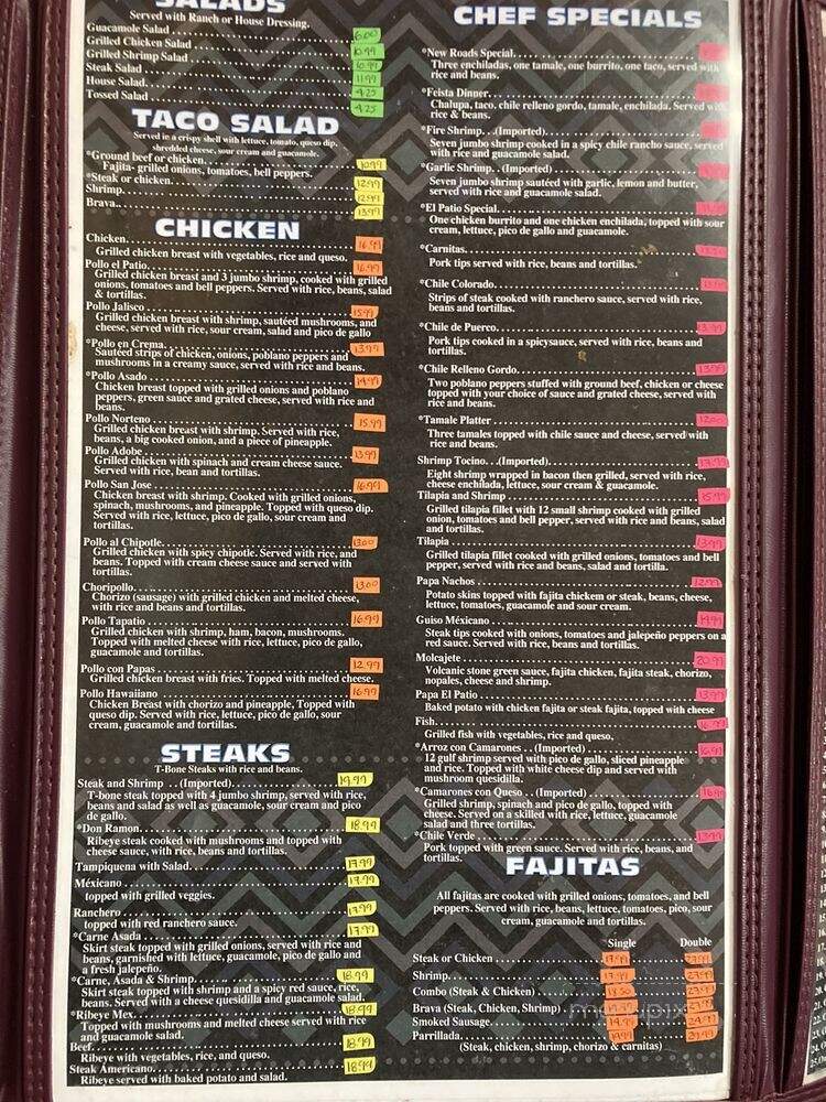 El Patio - New Roads, LA menu_pic