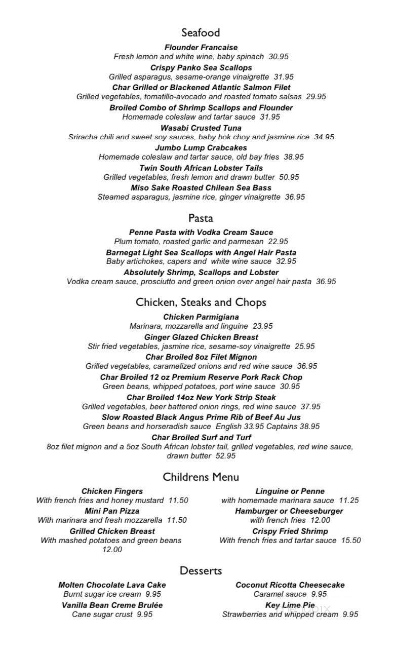 Engleside Inn - Beach Haven, NJ menu_pic