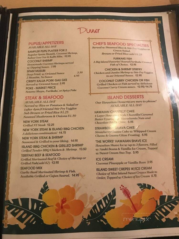 Island Style Cafe - Santee, CA menu_pic