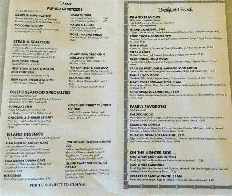 Island Style Cafe - Santee, CA menu_pic