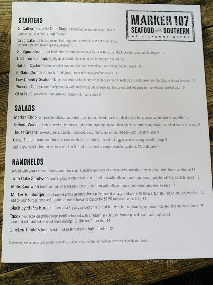 Marker 107 - Richmond Hill, GA menu_pic
