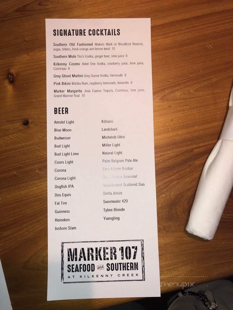 Marker 107 - Richmond Hill, GA menu_pic