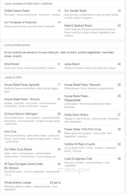Pescatore's Fish House & Oyster Bar - Victoria, BC menu_pic