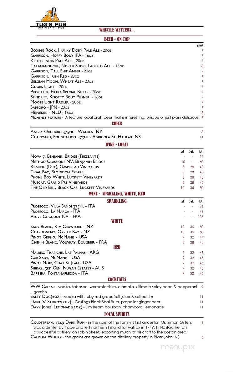 Waterfront Warehouse - Halifax, NS menu_pic
