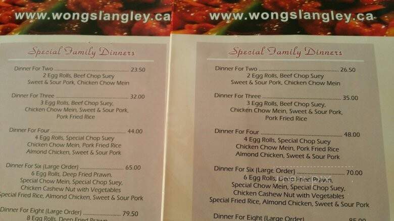 Wong's Chinese Seafood Restaurant - Langley, BC