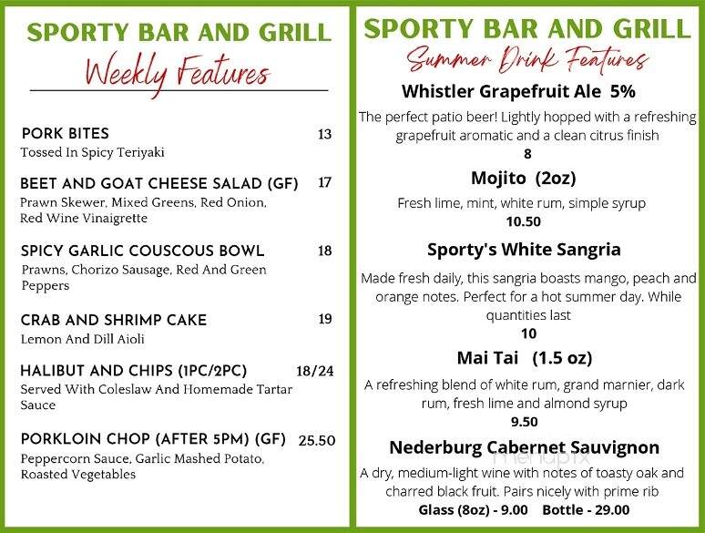 The Sporty Bar & Grill - Port Hardy, BC
