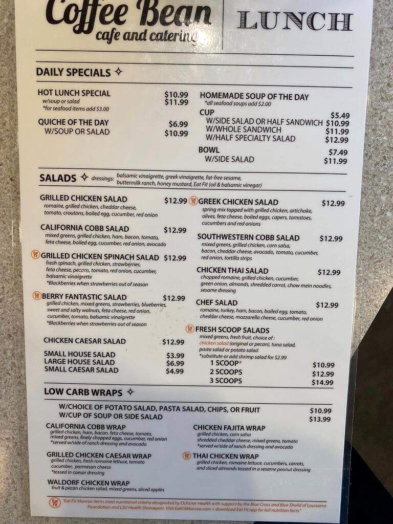 Coffee Bean - Monroe, LA menu_pic