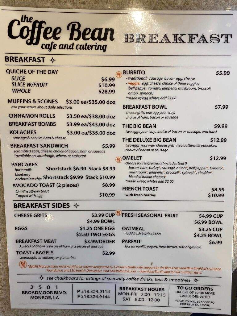 Coffee Bean - Monroe, LA menu_pic
